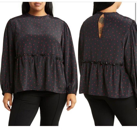 SANCTUARY Loveless long sleeve blouse with balloon sleeves size 1X gorpcore - Picture 1 of 9